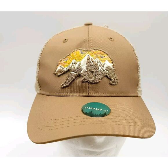 Telluride Clothing Company Mountain Bear Embroidered Hat Brown Snapback Hat New - Picture 1 of 5